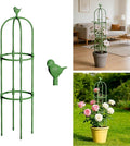 Garden Obelisk Trellis for Climbing Plants Outdoor, 4 FT Garden Trellis Plastic Coated Metal Plant Support for Indoor Outdoor, Tall Decorative Trellis for Roses, Flowers, Vines, Potted Plants