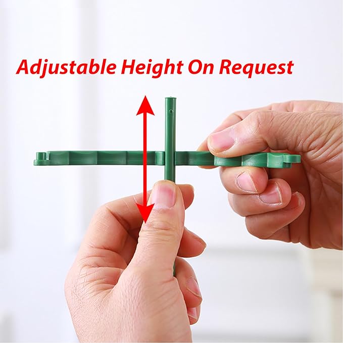 12 Pack Plant Support Plant Stakes Plastic Cage Holder Small Plant Support Ring for Potted Plants, Stackable 3 Tier Garden Flower Support, Indoor and Outdoor Plants, 5.5" Wide x 5.5" High