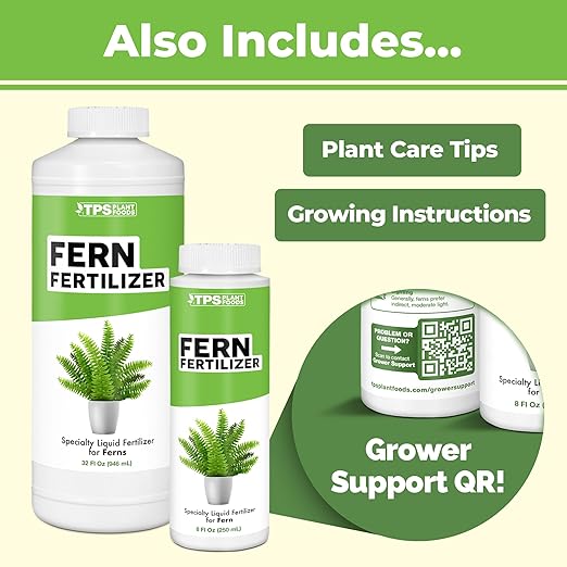 Fern Fertilizer – Liquid Plant Food for Fuller Fronds, Deep Green Color & Lush Growth, 32 oz
