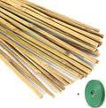Yowlieu 20 Pcs Natural Bamboo Stakes + 1 Roll Garden Ties, 18 Inches Bamboo Sticks Gardening Plant Support Stakes for Indoor Plants, Tomato, Potted Plants