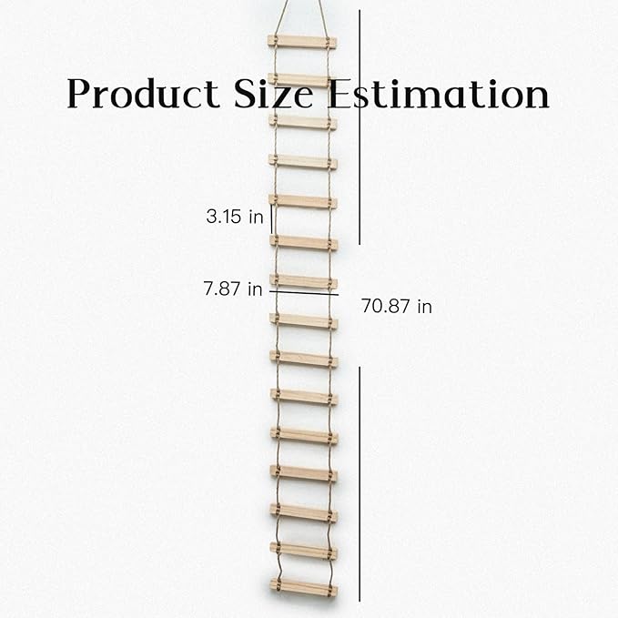 Trellis for Climbing Plants Indoor, Plant Ladder - 70.9×7.9 Inches Natural Wooden Hanging Trellis, Decorative Wall-Mounted Support for Potted Vines, Ivy, and Houseplants