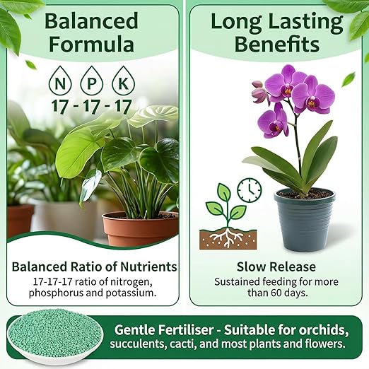 11.28OZ Slow Release Fertilizer - 17-17-17 Organic Plant Food All Purpose Plant Fertilizer for Most Potted,Fruit & Vegetable,Bulbs,Flowering,Leafy Plants Indoor & Outdoor Garden Fertilizers