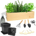 Herb Garden Planter Indoor Kit,Indoor Garden kit Come with Wooden Box &17 Planting Tools,Indoor & Outdoor Herb Planter for Kitchen Windowsill,Herb Plant Pot for Gardener,DIY Indoor Grow Kit Gifts