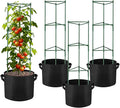 NNG 6 Packs 48 inches Tomato Cages with 10 Gallon Grow Bags,Garden Plant Support Cages,Plant Tower Stakes Garden Trellis for Climbing Plants,Tomato Plant Trellis for Vegetable Fruits Vines