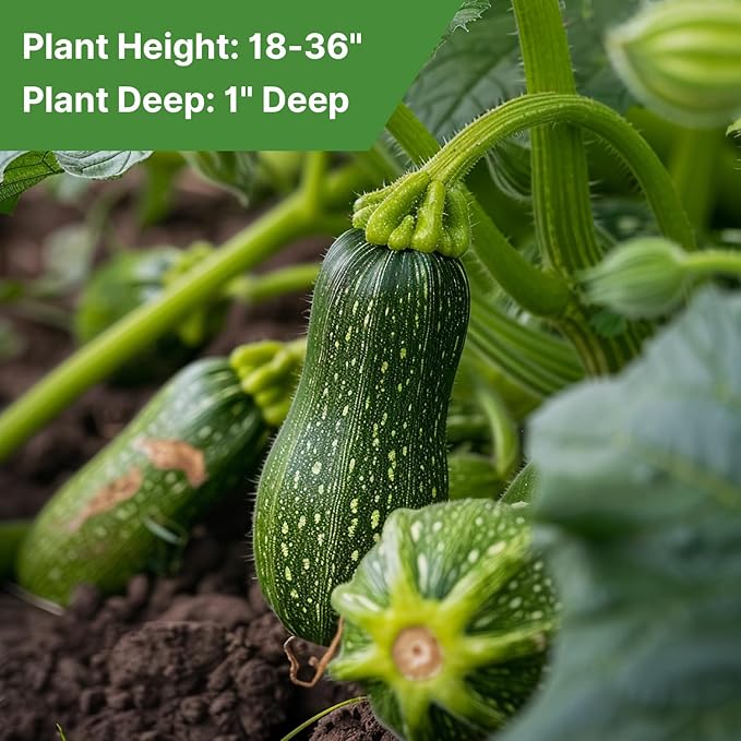 Groundio Black Beauty Zucchini Seeds for Planting, Approx 4g - Non-GMO Heirloom Seeds for Home Vegetable Garden