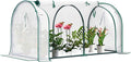 VIVOSUN Portable Mini Greenhouse 47x23x23-Inch Tunnels, PE Cover with Roll-up Zipper Door, for Indoor Outdoor or Garden Plant Growing, White