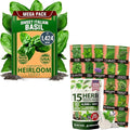 HOME GROWN Culinary Herb Seeds Bundle – 5,924+ 𝗡𝗢𝗡-𝗚𝗠𝗢 USA-SOURCED Heirloom Seeds | 1424 Italian Basil + 15 Variety 4500+ Herb Seed Kit – Indoor Hydroponics & Outdoor Garden Starter Pack