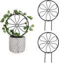 2 Pcs 14in Indoor Metal Garden Circle Plant Trellis for Houseplant Climbing Pot Plants, Black (Style B)