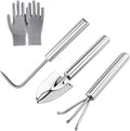 3-Piece Stainless Steel Garden Tools Set with Gloves- Shovel, Rake, Weeder for Indoor Outdoor Use, Ergonomic Handles for Succulents, Potted Plants & Seedlings
