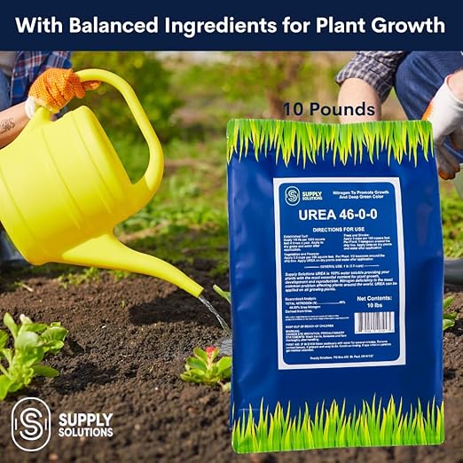Supply Solutions Urea 46-0-0 Nitrogen Fertilizer to Stimulate Lush Growth and Deep Green Color - Plant Food Plant Fertilizer for Plants Lawn Garden - Bloom Booster for Flowers, Fruits (10lbs)