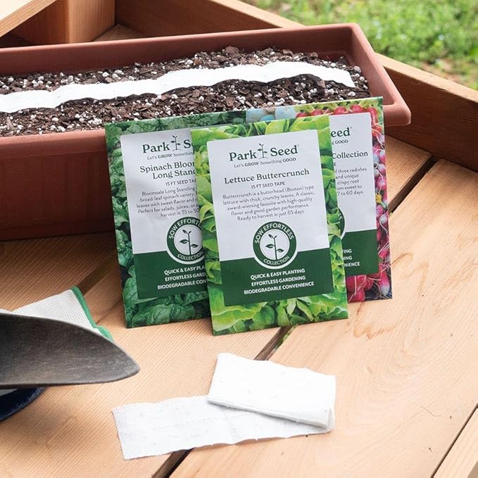 Park Seed Sow Effortless Collection Seed Tape – Gourmet Radish Collection, 15 Feet – Easy DIY Planting, 3 Premium Varieties, Quick-Growing Cool-Season Crop, No Thinning, Ready in 30–60 Days