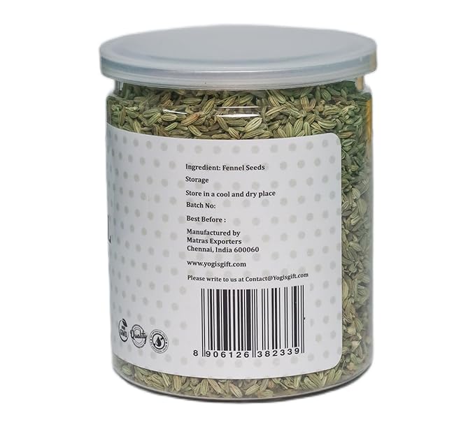 Fennel Seeds 8oz, 100% Pure & Natural Whole Fennel, Premium Quality Spice for Cooking & Tea, Fresh & Aromatic - By Yogi’s Gift®