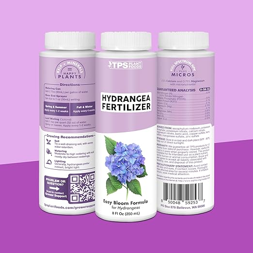 Hydrangea Fertilizer – Liquid Plant Food for Bigger Blooms, Rich Flower Color & Stronger Root Development, 8 oz