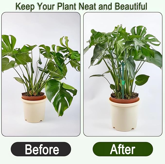 10 Pack Stackable Monstera Plant Support Climbing Plants Support Structures for Indoor Outdoor Plants Plant Holder Stick with Plant Ties for Support Tall Potted Plants