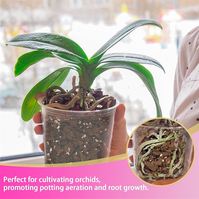 Orchid Potting Mix 1qt，Orchid Soil Composed of Orchid Bark and Perlite，Premium Orchid Medium for Potting, Repotting, Enhanced Drainage, Air Flow & Root Ventilation