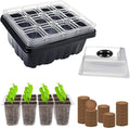 ZeeDix Seed Starter Kit, 2 Pack Seed Starter Trays with 30 PCS Coco Pellets, Base Tray for Indoor Planting, Mini Greenhouse Germination System for Herbs Vegetables Gardening Supplies(24 Cells)