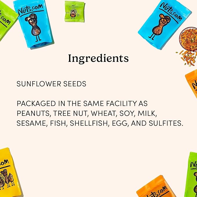 Nuts.com Jumbo Raw Sunflower Seeds (In Shell) - Unsalted, Non-GMO, USA Grown, Gluten-Free - High Protein, Heart-Healthy Snack for Eating (2lb)