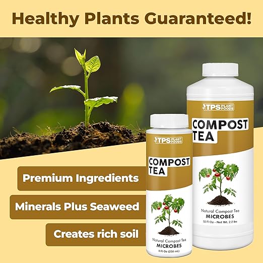 Compost Tea – Liquid Microbial Supplement for Living Soil, Better Nutrient Uptake & Stronger Plants, 32 oz