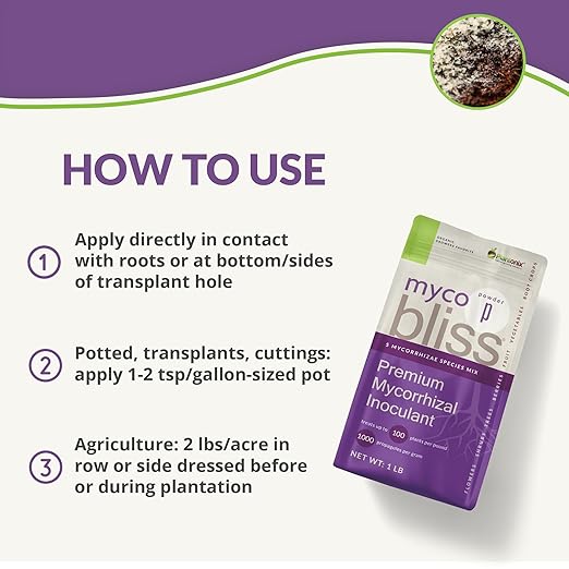 Worm Bliss (1 Qt) + Myco Bliss Powder (200 g) - Mycorrhizal Fungi Inoculant & Organic Worm Castings for Plants - Mycorrhizae for Plants - Earthworm Castings Organic Fertilizer - Mycorrhizal Inoculant