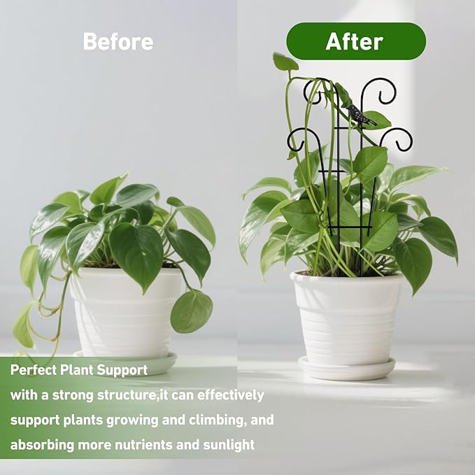 Coomin 14.5 Bird Indoor Plant Trellis for Potted Plants, Small Metal House Plant Trellis for Climbing Plants, Climber Plant Support for Hoya Pothos Ivy, 2p