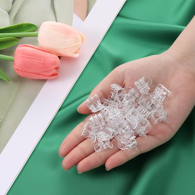 50pcs Orchid Clips for Plants Support, Transparent Plant Orchid Clips 6 Claws for Indoor and Outdoor Plants Plastic Butterfly Plant Support Structures for Garden Vine Stem