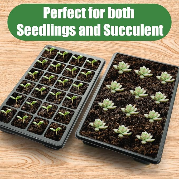 24XL Cell Seed Starter Tray with Dome-5 Pack 2'' Plug Seedling Trays(total 120 cells), Plant Germination Tray with Humidity Vented Lid and Base, Mini Propagator Plant Greenhouse for Seed Growing