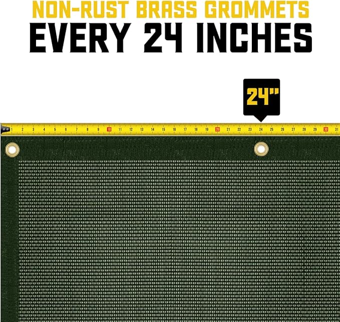 Core Tarps 60% Green Shade Cloth with Grommets - 4 X 10 FT Heavy Duty Mesh Tarp - Sun Shade Cloth for Garden Vegetables Plants Greenhouse Outdoors Backyard Fences Dump Trucks Patio Mesh Shade Tarp