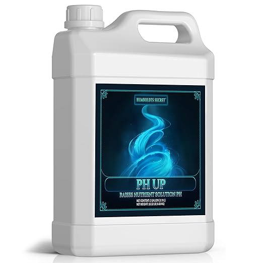 Humboldts Secret pH Up for Plants | Hydroponics and Soil pH Adjustment | Concentrated Potassium Hydroxide Formula | Raises Nutrient Solution Levels for Strong Root Growth and Stability | 1 Gallon