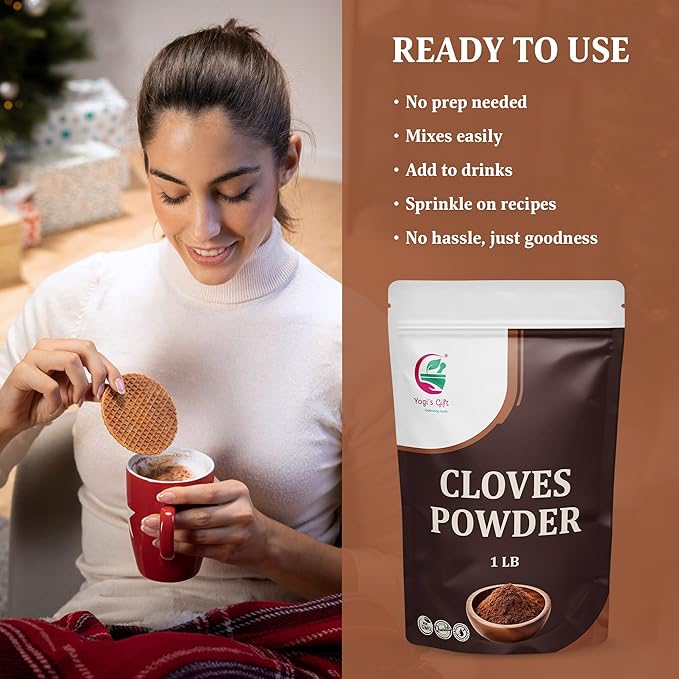 Clove Powder 1 LB – Ground Cloves Spice for Cooking, Baking & Tea – 100% Pure and Natural Cloves Powder – Finely Ground Clove for Rich Aroma & Flavor – By Yogi’s Gift®