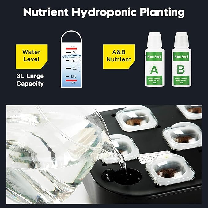Hydroponics Growing System Accessories, A+B Plant Food Suitable for Most Hydroponic Planting Systems, Hydroponic Nutrients Seed Pods kit Plant Food for Growing Vegetables Fruits Flowers Herbs