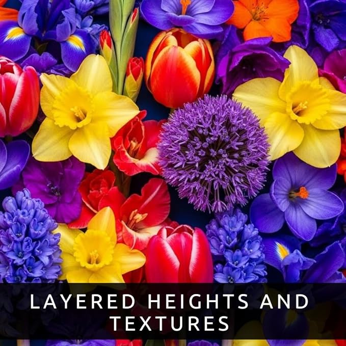 Complete Spring Flower Garden | 50 Fresh Bulbs | Bloom All Spring and Summer | Easy to Grow Flower Bulb, Indoor/Outdoor | Tulips, Daffodils, Crocus, Gladiolus - Living Gift