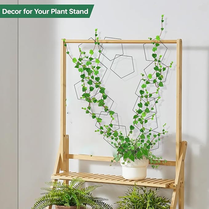 20pcs Chain Trellis for Climbing Plants Indoor, Metal Hexagonal Wall Plant Support Accessories for Vine Growth, Ivy, Pothos Live Plant Climber