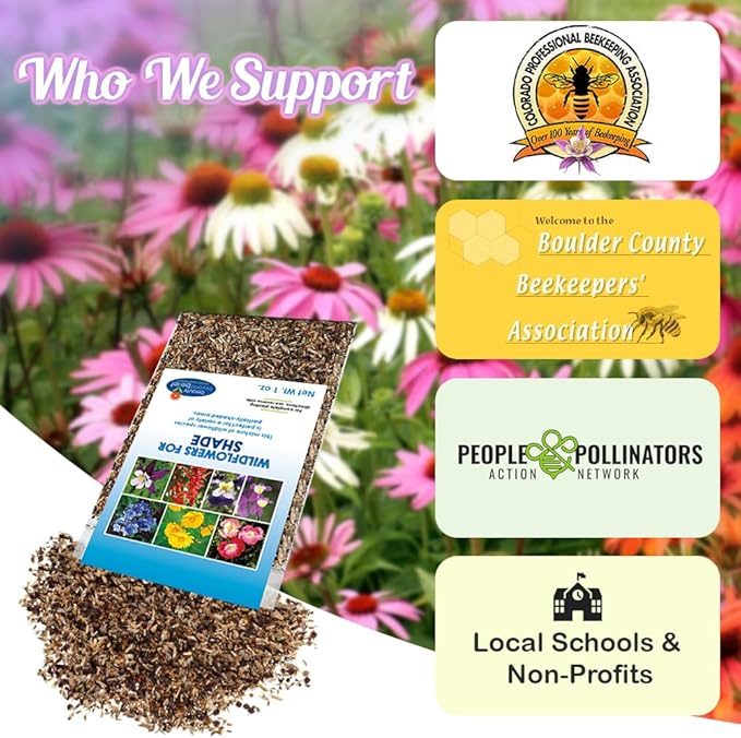 Partial Shade Wildflower Seeds -1 oz, Open-Pollinated Flower Seed Mix Packet, No Fillers, Annual, Perennial Wildflower Seeds Year Round Planting - 1 oz