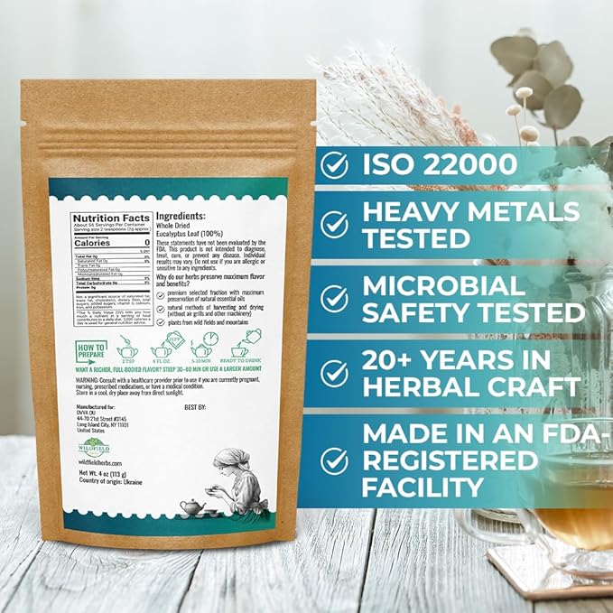 4 oz Dried Eucalypt Leaves Dry Herbal Tea (Eucalyptus) 113g Long Big Eucalyptus Leaf Herb Hojas De Eucalipto