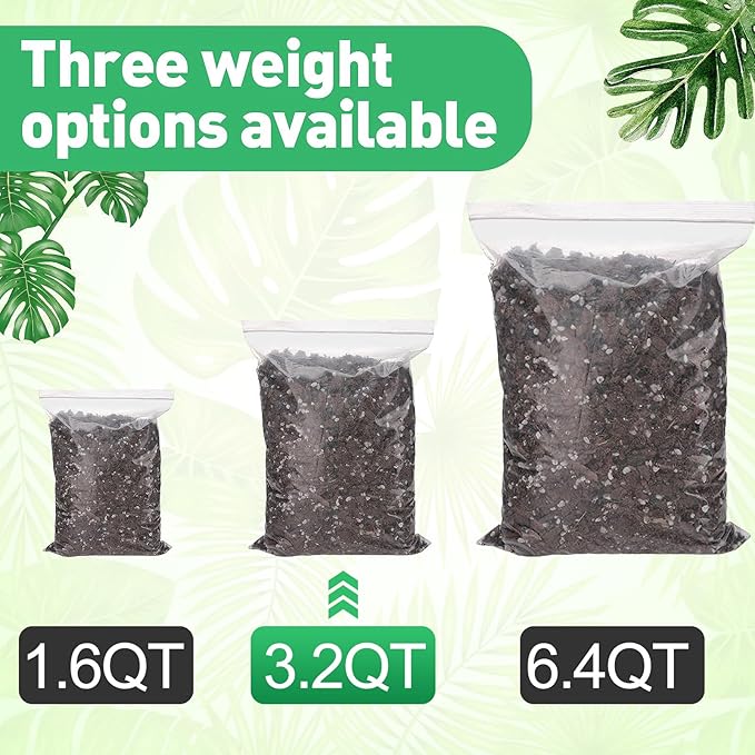 3.2QT Monstera Soil Potting Mix - Natural Organic Tropical Plant Soil for Improving Growth Rate, Sustainable Houseplants Growing Media for Indoor Bonsai Succulents Moisture Retention Drainage