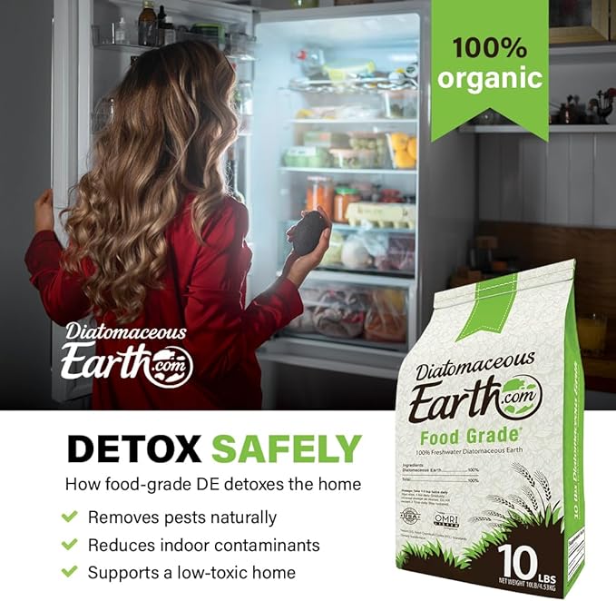 DiatomaceousEarth Food Grade Diatomaceous Earth – 10lb | 100% Organic, All-Natural Powder | Safe for Humans & Pets | OMRI Listed for Organic Use