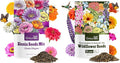 Groundio Zinnia & Wildflower Seed Mix, 2 Oz (2 Packs), Flowers Seeds for Planting, Open Pollinated, Non GMO Made in USA