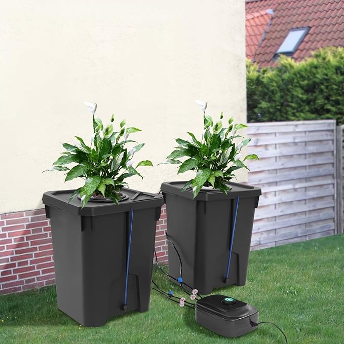 DONSU Hydroponics Growing System, Culture Bucket System, Recirculating Drip Garden System,7.13 Gal Deep Water Culture for Grow Tent, Greenhouse, Garden, Balcony (1)