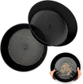 2 Pcs Round Garden Soil Sieve Pan with Handle Sand Sifter Set for Sieve Work of Small Gravel, Soil, Sand（Black）
