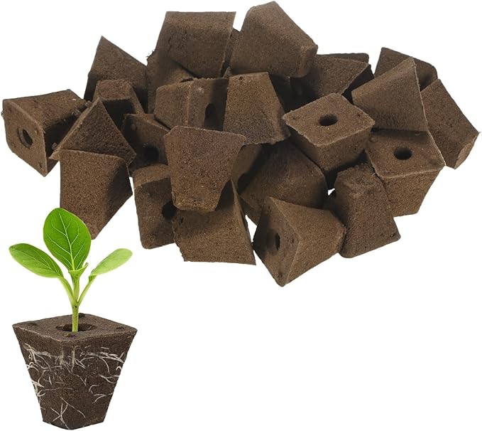 50-Pack Grow Sponges, 1.4x1x1.5 Inch Replacement Root Growth Sponges Seed Pods for Plant Rooting/Seed Germination/Hydroponic Gardens System Supplies, Starter Plug for Seeds