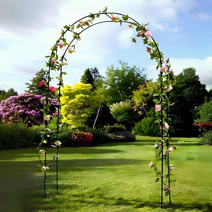 Metal Pergola Arbor, 4.6 Feet Wide x7.9 Feet High,Assemble Freely Lightweight Wide Garden Arch for Various Climbing Plant Wedding Garden Arch Bridal Party Decoration Wide Arbor,Green