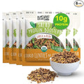BeanVIVO 6-Pack Salad Protein Booster - Organic cooked Lentils & Quinoa with Garlic & Herbs, delivering a burst of taste and 10g of protein-packed goodness in every pouch 5oz