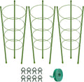 KLS 3 Pack Tomato Cage for Pots Plant Support, 48 Inches Tomato Cages for Garden Cucumber Trellis for Raised Bed, Pepper Cage Trellis Kit with Plant Tie and Clips (48")