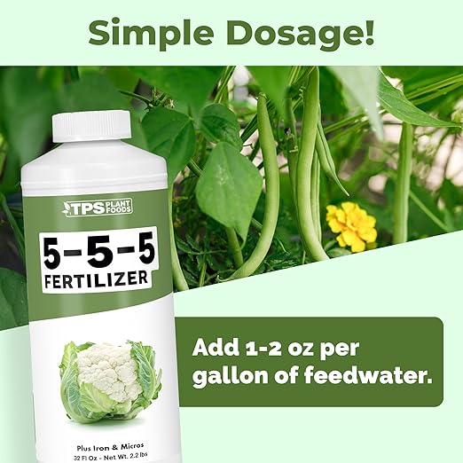 5-5-5 Fertilizer for Plants, Great for Vegetables, Flowers, and Shrubs, Liquid Plant Fertilizer by TPS Plant Foods, 32oz (1 Quart)