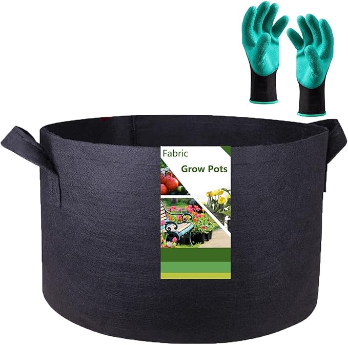 150 Gallon Big Raised Garden Bed Bag (44x24 inch) Large Plant Grow Bag for Potato,Tomato Planter,Herbs Veggies Planter,Flower Bed,Plant Container,Yard Waste,Lawn Debris,Leaf Bag with Gardening Gloves