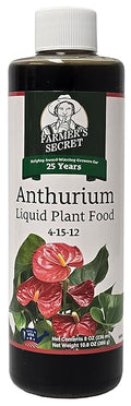 Farmer's Secret Anthurium Liquid Plant Food Fertilizer (8oz) - Super Concentrated - Promotes Growth and Flowering - 4:15:12 Ratio
