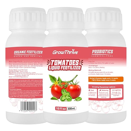 Organic Microbial Probiotic Tomato Fertilizer - 10oz Liquid Nutrient Solution for Lush Greens & Robust Roots - Chemical Free Plant Food
