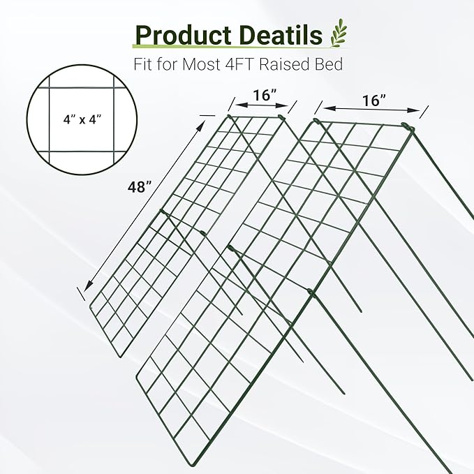 Cucumber Trellis for Garden - 2 Pack, 48" L x 16" W Garden Trellis for Climbing Plants Outdoor with Support Structures, A Frame Trellis for Climbing Vegetables Peas, Vine, Bean