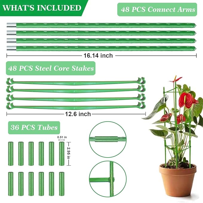 63Inch Tomato Cage for Garden Plant Support, 4Pack Adjustable Tall Tomato Cages Garden Stakes, Tomato Trellis for Pots, Tomato Cage Plant Trellis for Raised Garden Bed Climbing Plants Flowers