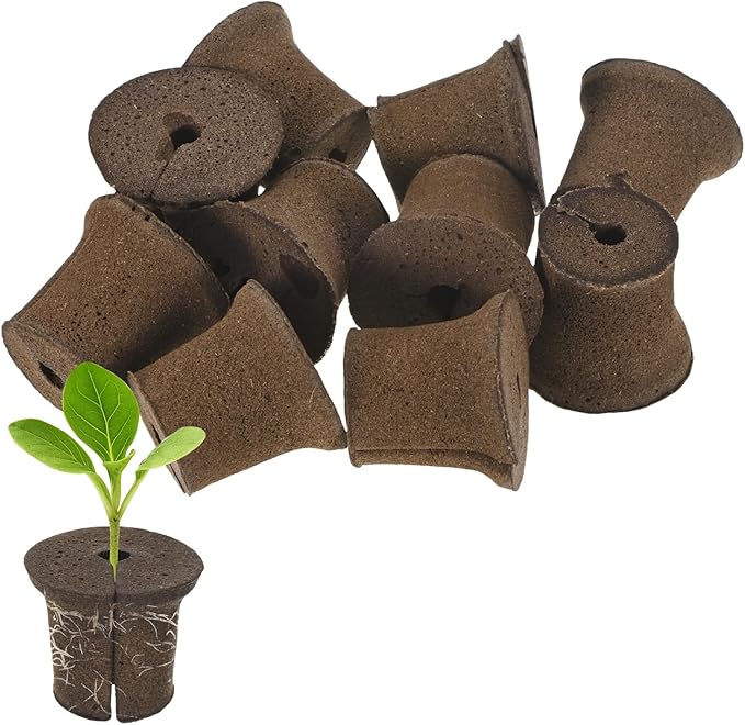 10-Pack Grow Sponges, 2.2x1.6x1.9 Inch Replacement Root Growth Sponges Seed Pods for Plant Rooting/Seed Germination/Hydroponic Gardens System Supplies, Starter Plug for Seeds
